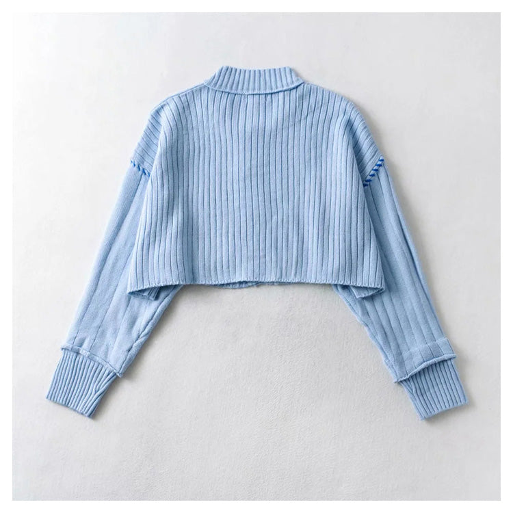Nouveau pull japonais doux à simple boutonnage 7233