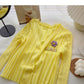 Thin long sleeve V-neck knit cardigan  6525