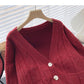 Minority Retro-Langarmjacke mit V-Ausschnitt und Twist 6109