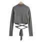 Design sense: the hot girl with exposed navel wears a solid color sweater  7480