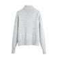 Schlichter lockerer Pullover mit Stehkragen 7529