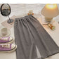 High waist elastic split A-line medium length skirt  5724