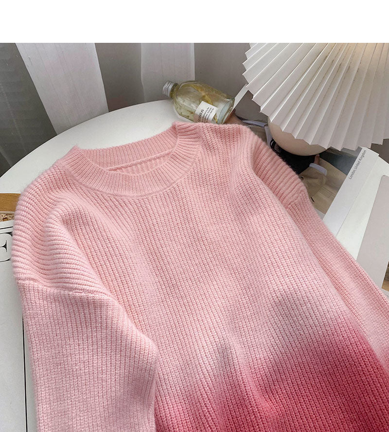 Nischendesign, personalisierter, gestrickter, langärmliger Pullover mit losem Oberteil 6035