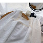 Design sense Vintage Lace Edge square neck thin shirt  6274