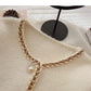 Pearl button small fragrance sweater coat  5994