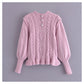 Pullover im Vintage-Palace-Stil mit Blasenärmeln 7308