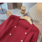 Square neck Vintage long sleeve sweater  6533