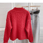 Twist Rundhals Pullover Design Temperament Einreiher Top 6160