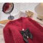 Single breasted V-neck Vintage French sweater coat  6182