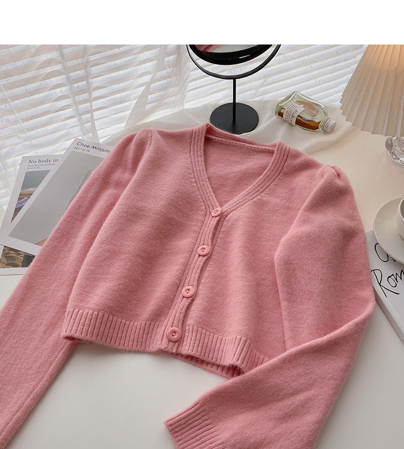 Koreanische Mode kurze hohe Taille vielseitige kleine V-Ausschnitt Top Mode 5894