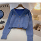 Casual temperament gentle V-Neck long sleeve top  5907