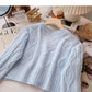 Floret three-dimensional design V-neck knitted cardigan  6475
