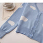 Design contrast color long sleeve knitted cardigan  6467