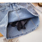 New Korean pocket personalized high waist A-line skirt  5602