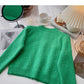 Vintage Pullover Cardigan 6078 mit floralem Kontrast und Rundhalsausschnitt