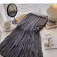 Casual drape high waist slim knit A-line skirt  5745