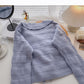 Nischendesign Fashion Fungus Edge V-Neck Langarm Top Fashion 5906