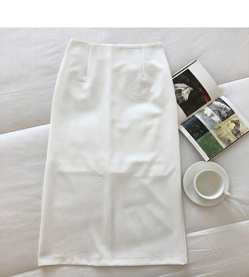 Das koreanische Damenkleid ist sanft und dünn, geteilter mittlerer und langer Rock 5688