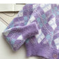 Korean version of foreign style sweet aging small Ling lattice long sleeve top  6009
