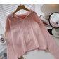 Sweet niche design nail bead V-neck twist long sleeve top  6018