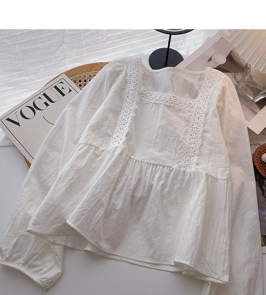 Chemise de poupée française à col carré et manches courtes et longues 6273