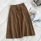 New Korean pocket Harajuku tooling high waist A-line skirt  5673