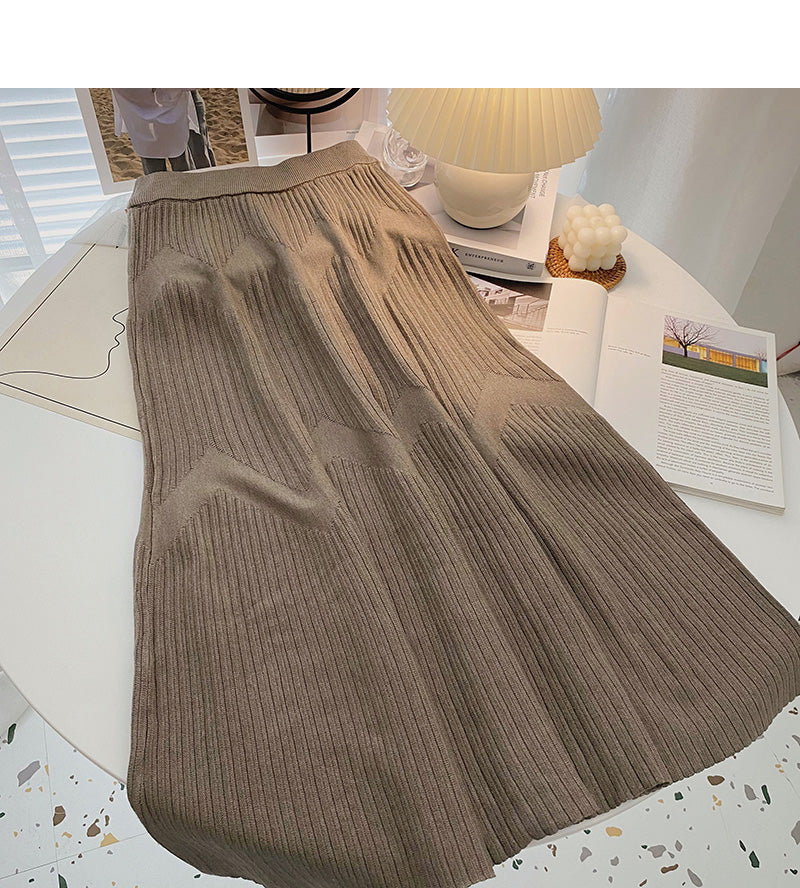 Korean minority design thread knitted high waist skirt  5767