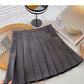 Korean version of versatile popular solid color high waist A-line skirt  5558