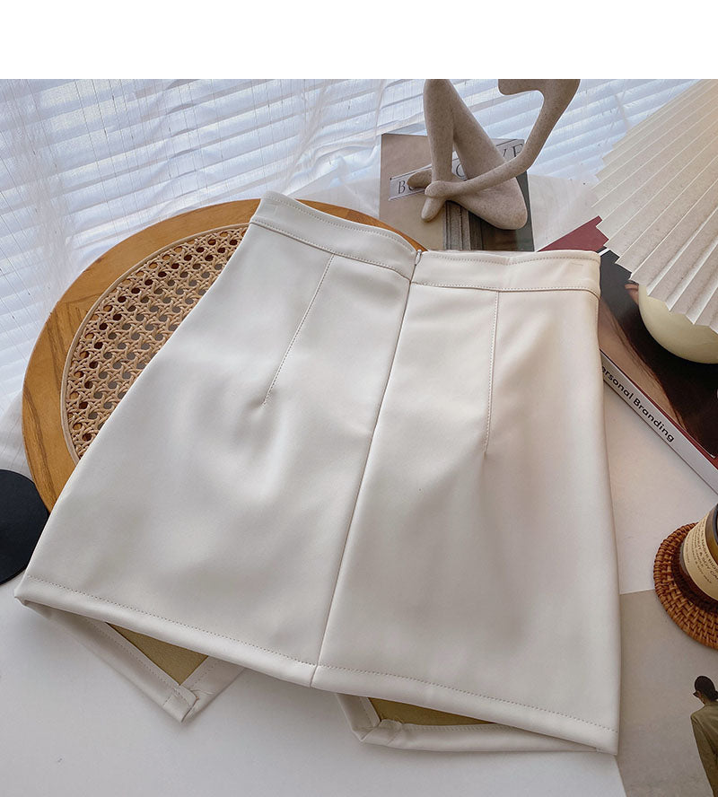 High waist pleated Hip Wrap slim design personalized A-line skirt  5563