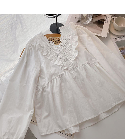 Nouveau haut de gamme pour femme au design coréen, chemise de poupée française 6275