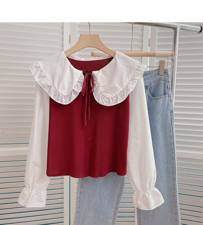 Babykragen Color Blocking Bandage Langarmshirt 6400