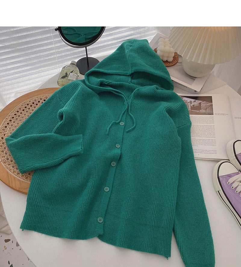 Pull femme style paresseux couleur unie manteau ample à capuche 5927