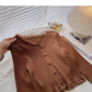 Small retro short top slim knit cardigan  6511