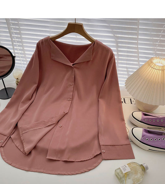 Loose long sleeved top with thin temperament and falling feeling 6267