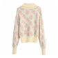 Round Lapel printed sweater baby collar sweater  7167