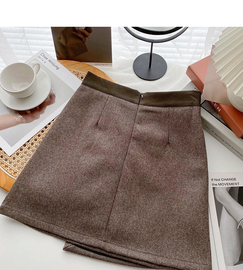Neuer personalisierter dünner Split-Rock mit hoher Taille im koreanischen Stil 5544
