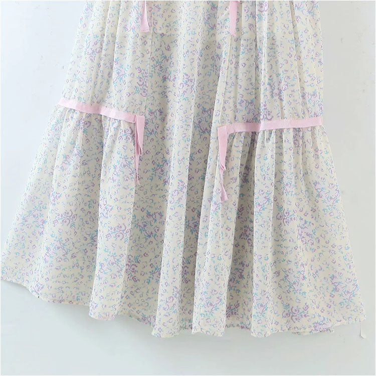 Französisches bauchbedeckendes dünnes Retro-Kleid 7137