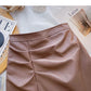 Neuer koreanischer Retro-Stil, schmaler, plissierter Hüftwickelrock 5574