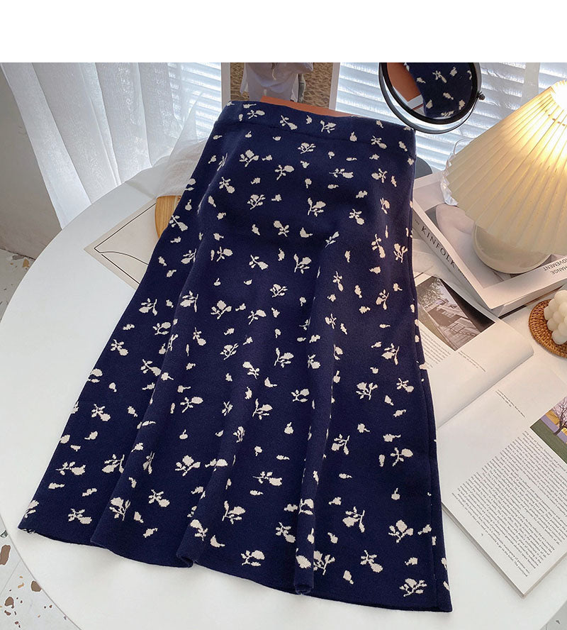 Design im koreanischen Stil, schlankes Temperament, Rock in A-Linie, hohe Taille, elastisch 5768