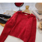 Fashionable retro Sequin cut-out crew neck pullover with niche design  6014