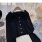 Design sense sweater coat casual hooded long sleeved top  6594
