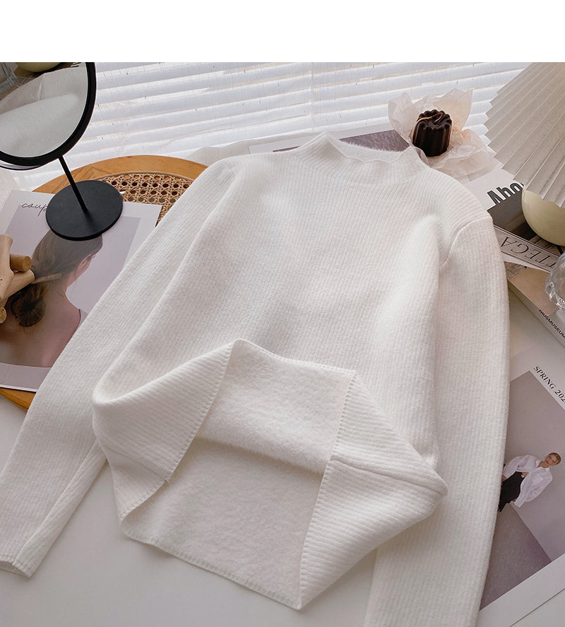 Vielseitiger, einfacher Pullover mit langen Ärmeln und Saum 6623