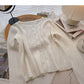 Cardigan women's knitted coat casual single breasted long sleeved top  6546