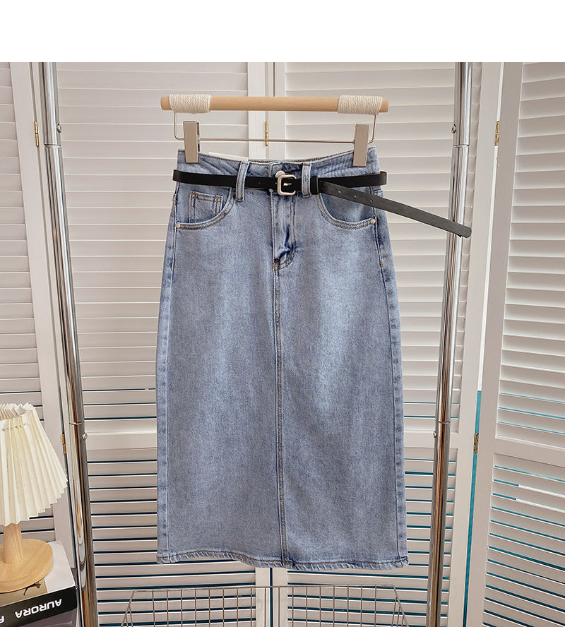 Versatile port style high waist split skirt  5820