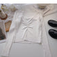 Strickwaren Korean Slim Short Thin Plissee Top Mode 6633