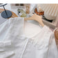 Lace doll neck design shirt soft sweet long sleeve top  6367