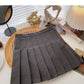 Korean version aging solid color high waist A-shaped short skirt  5581