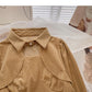 Careful machine cut-out stitched long sleeve top with belt  6352