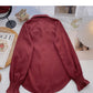 Collegiate lace up Lapel shirt casual long sleeve top  6356