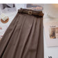 Hong Kong style fashion slim A-shaped high waist leisure skirt with belt  5758